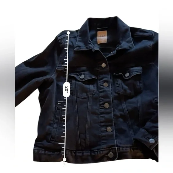 GAP black classic denim jacket - Picture 4 of 10